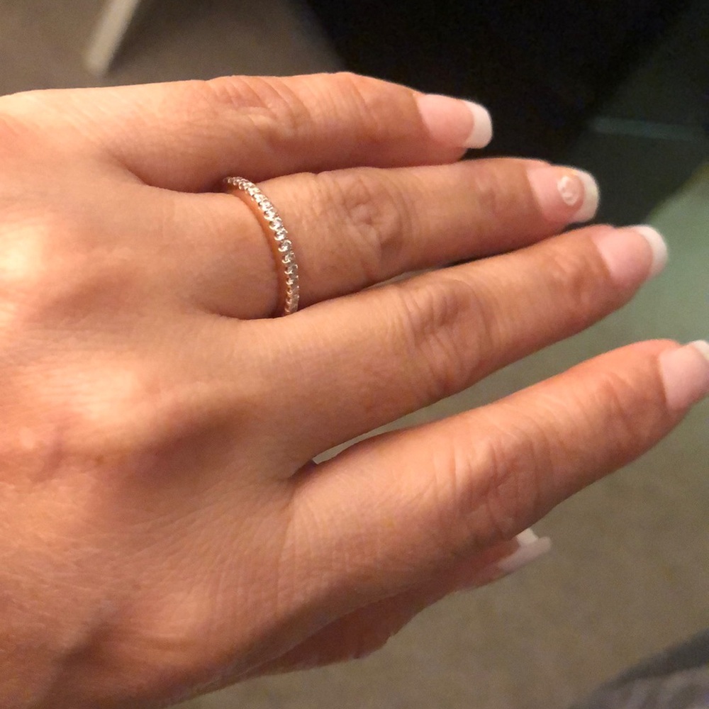 Wedding band ring rose gold 14k